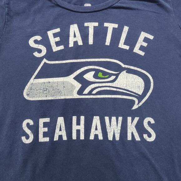 NFL Team Apparel Top Womens L Blue Seattle Seahawks Scoop Neck Tee Football - Picture 2 of 8